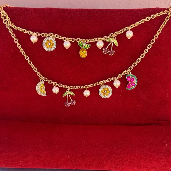 Monet Gold Necklace with Colorful Charms and Pearls - Picture 6 of 13